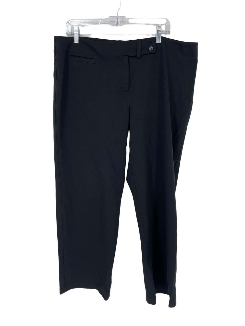 Eileen Fisher Womens Size XL Cropped Pants Black Mid Rise Straight Leg Stretch